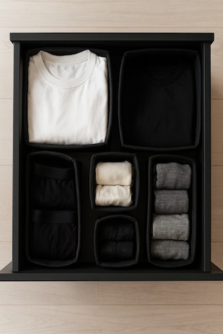Keçe Çekmece Ve Dolap Düzenleyici Organizer Seti 6 Parça Siyah, Çok Amaçlı Düzenleyici Kutular Siyah