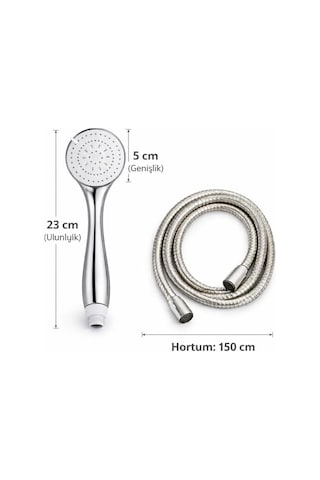 Paslanmaz Çelik Duş Hortumu Ve El Duşu Seti, 150 Cm Esnek Hortum, Yüksek Basınçlı Duş Başlığı, Kireç Önleyici Nozullar, Evrensel Bağlantı, Banyo İçin,el Duşu Ve Paslanmaz Çelik Duş Hortumu Seti 150 Cm Enerji Sınıfı A+