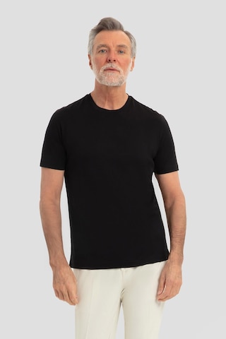 Sabri Özel Erkek Siyah Dar Kesim Slim Fit %100 Pamuk Bisiklet Yaka Tişört