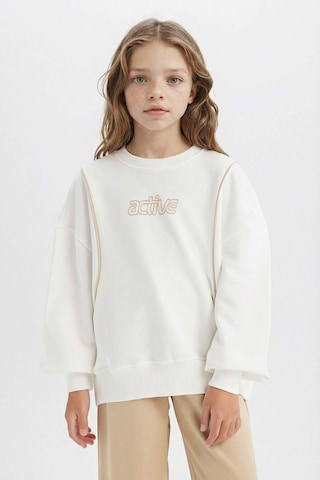 DeFacto Kız Çocuk Oversize Geniş Kalıp Bisiklet Yaka Baskılı Sweatshirt D9784A825SPER105 Ekru