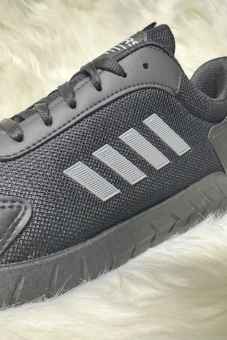 Günlük Erkek Sneaker Fileli Bağcıklı Rahat Esnek Dikiş Detaylı Yürüyüş Spor Ayakkabı 1453 Siyah-füme