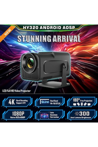 Ioıuskku 1080p Mini Projektör Desteği Android 11.0 Hy320 Led