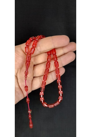 Ateş Kehribar Turuncu Renk Tesbih Kapsül Kesim 6x10mm T-381