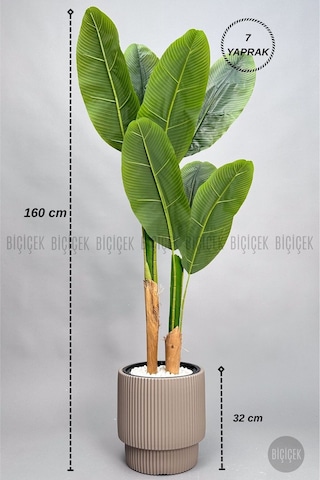 Biçiçek Yapay Starli̇ce 160 Cm 7 Yapraklı Mocha Vega Saksıda