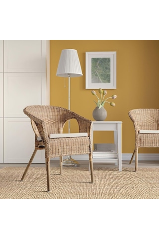 Rattan Koltuk, Rattan-bambu, Norna Minderli Çok Renkli