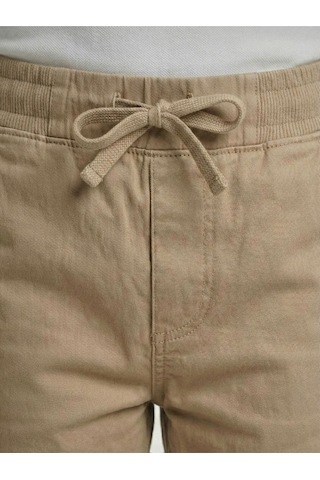 Nacar Store Çocuk Rıbana Bel Bej Canvas Okul Pantolonu Okula Dönüş