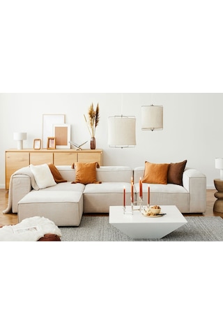 Relax Soft 4 Modül Köşe Takımı Kırık Beyaz Keten 10 Kırık Beyaz