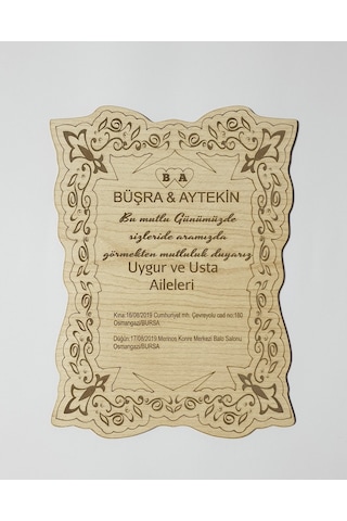 Hdrlazerdizayn Ahşap Düğün Davetiyesi