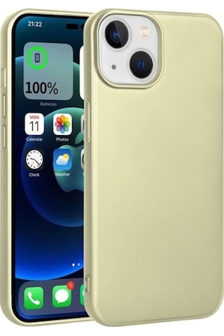 Apple Uyumlu iPhone 15 Plus Kılıf Zore Premier Silikon Kapak Gold