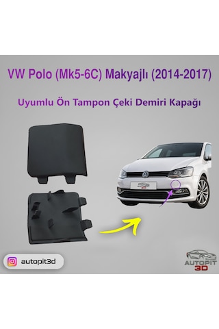 Volkswagen Polo Mk5 / 6c Makyajlı 2014 2017 Uyumlu Ön Tampon Çeki Demiri Kapağı
