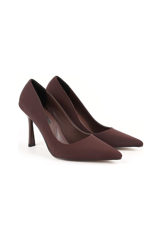 Libero L085.k1001 Klasik Sivri Burun Nubuk Kadın Stiletto Kahve