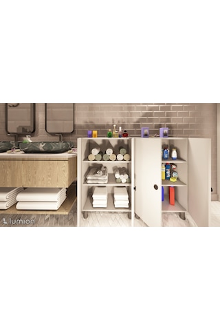 Olimpos Çok Amaçlı Mutfak Banyo Ayakkabılık Dolabı 137 Cm Çok Renkli