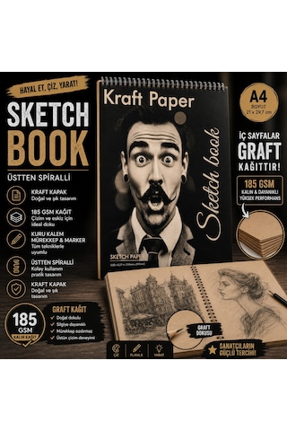 Çizim Defteri Sketchbook Kraftbook,eskiz Kraft