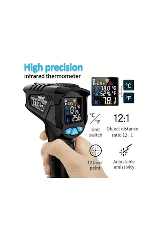 Motion003 Mestek Ir01a Dijital Kızılötesi Termometre Temassız -50 C İla 800 C Lcd Ekran P