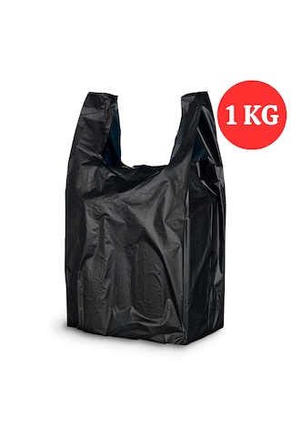 Kalın Siyah Poşet 30x60 Cm Büyük Boy 1 Kg Hışır Atlet Poşet Market Manav Poşeti Çöp Poşeti