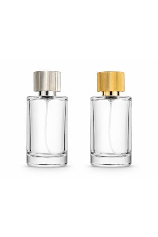 20 Adet Boş Cam Parfüm Şişe, 100 Ml, Silindir Model, Şeffaf-fuss-100