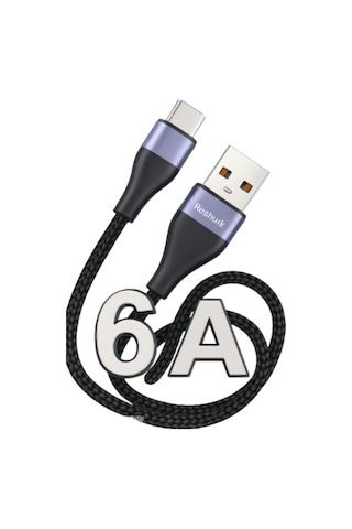 Ferro Reshurk Re-060 Usb-c & Type-c Metal Uclu 1000cm 6a Hasır Data - Şarj Kablosu