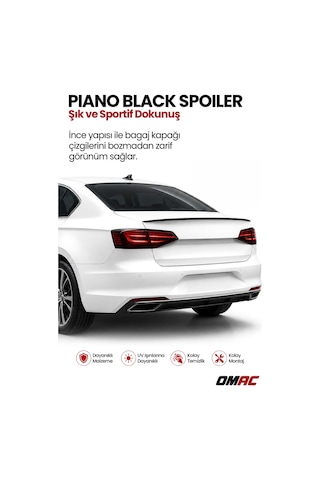 Opel Astra J 2010-2015 Arası Uyumlu Araca Özel Bagaj Spoileri Piano Siyah 1 Parça