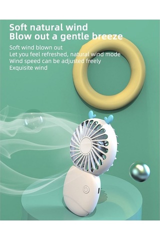 Zeeful Yaz Taşınabilir Mini Fan Küçük Cep Fanı Karikatür Fan