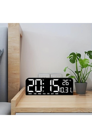 Willowhaven Beyaz Ekranlı 10 İnç Dijital Saat Büyük Ekran Çift Alarm Zamanlayıcı Otomatik Parlaklık