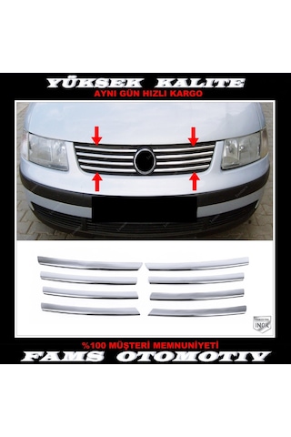 Vw Passat B5 Krom Ön Panjur 8 Prç. 1996-2001 Arası P.Çelik