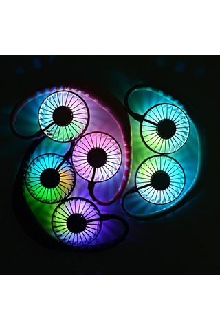 Didadodo Portatif Boyun Fanı: 3 Hız, 7 Renk Led, Şarj Edilebilir, Aromaterapili Spor Ve Seyahat İçin Diğer