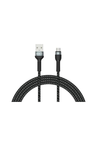Zore Shira Serisi Micro Usb Kablo 2 Metre-Siyah-Siyah