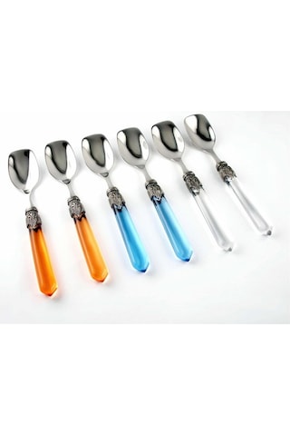 Rivadossi Venezia Renkli 6 Kişilik Dondurma Kaşığı Çok Renkli