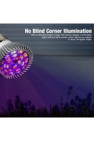 Youtek E27 28w Tam Spektrum Led Bitki Işık Lambası - İç Mekan Fidanlama Ve Çiçek Bakımı İçin Geliştirme Lambası