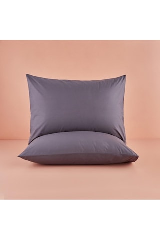 2 Adet Antrasit Pamuklu Fermuarlı 50x70 Cm Yastık Kılıfı Antrasit