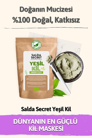 Yeşil Kil Doğal Yüz Maskesi 100 Gr Toz - Kil Maskesi - Indian Healing Clay