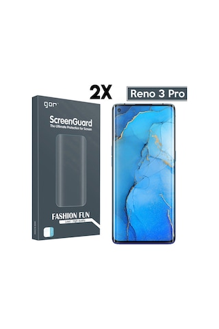 Gor Oppo Reno 3 Pro 3D Kavisli Full Ekran Koruyucu 2 Adet Set Şeffaf (311369468)