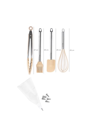 Porsima 3161 10 Parça Pasta Ve Tatlı Servis Seti Kek Pasta Şekillendirme Araçları Kapicino Kahverengi