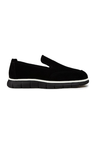Deery Erkek Hakiki Süet Siyah Loafer Ayakkabı - 02044msyhe01