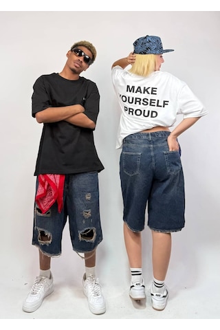 Zaee Make Yourself Proud Oversize Tişört Beyaz