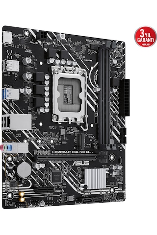 Asus Prıme H610m-f D4 R2.0, 2xddr4, M.2, Hdmı, 12-13.14.nesil, Lga1700 Soket, Anakart