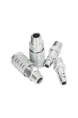 Symbee 1/2 İnç Npt Akışlı Pnömatik Hortum Bağlantısı 4 Adet - 300psı Hızlı Takma Çıkarma Erkek Dişi Konnektör Seti