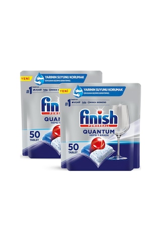 Finish Quantum 100 Tablet Bulaşık Makinesi Deterjanı (50x2) Datas