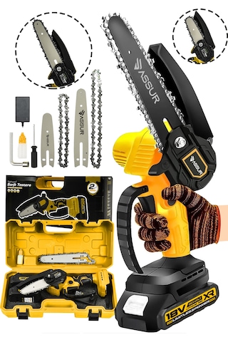 Assur ASR745-02-24 18v Çift Akülü Dal Budama Testere Sarı