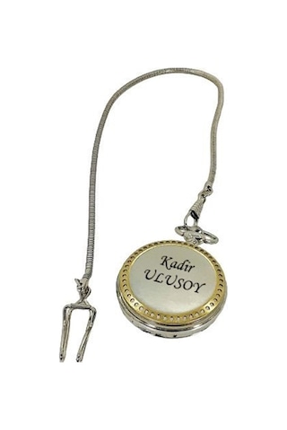 Kişiye Özel Ay Yıldız Kabartmalı Retro Köstekli Cep Saati