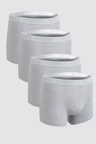 D's Damat Ds Damat Gri Beli Lastikli Marka Logolu Likralı Esneyebilen 4'Lü Boxer Set 4HC44ORTBS04 Gri