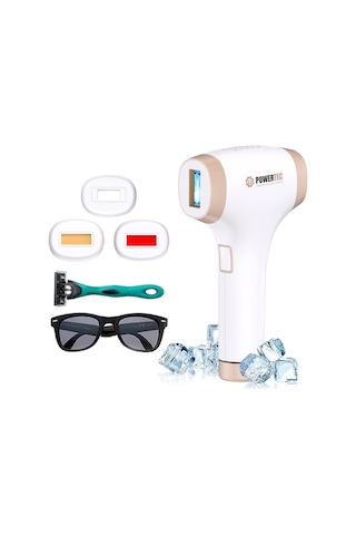 Powertec TR-9999 Ipl Lazer Epilasyon 999.999 Atım Otomatik/Manuel 9 Modlu Buz Başlıklı & Taşıma Çantası Beyaz