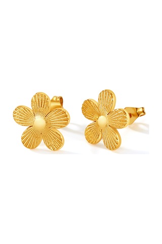 Sones Opk Ge941 1 Çift Vintage Paslanmaz Çelik Çiçek Küpe Altın