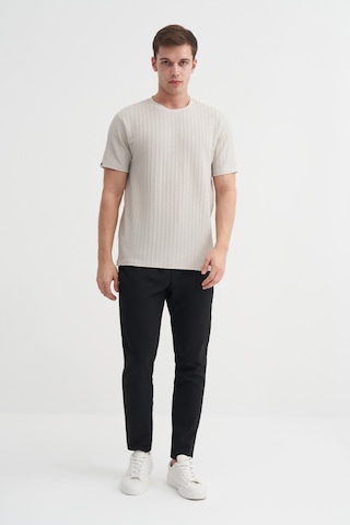 Cazador Erkek Bisiklet Yaka Örme Desen T Shirt 40510 A.gri