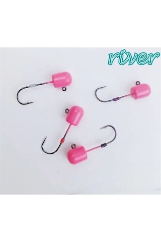 River Hunter Pembe Glowlu Jighead 4 Lü Paket 3,5gr - Standart