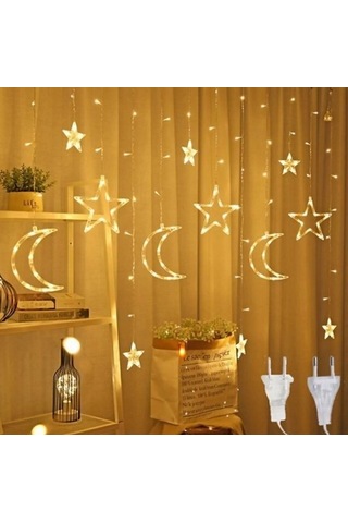 Kenpazar Ay Yıldızlı Saçak Led Çok Renkli