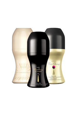 Avon Far Away 50 ML + Glamour 50 ML + Incandessence Kadın Rollon 50 ML