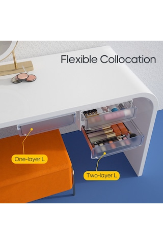 Masa Altı Görünmez Çekmece Kırtasiye Organizatör Yatakhane Beyaz Beyaz