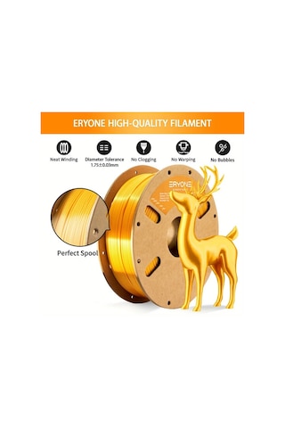 Techbloom Eryone 200g Pla Ultra 3d Yazıcı Filamenti Yüksek Kalite Altın Renk 1 75mm 200g