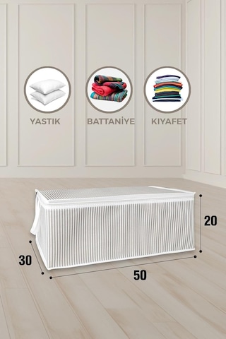 Pazar Kapısı Baza Altı Düzenleyici Kumaş Hurç 50 X 30 X 20 8 Adet Gri Sku: Smg8690010203779 Açık Bej